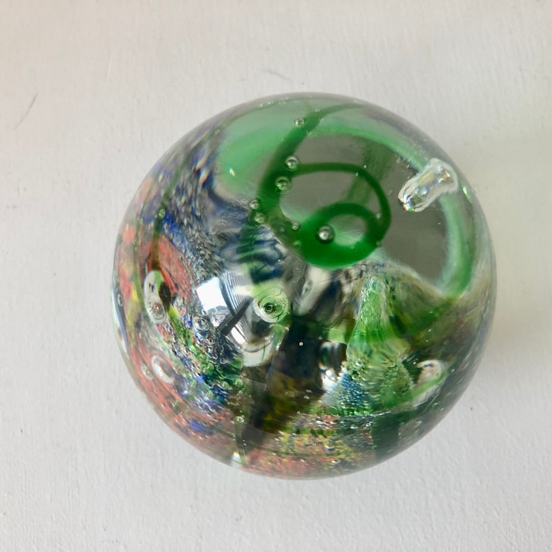 Murano Hand Blown Glass Aquarium Fish Egg Shape Paperweight Etsy