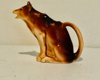 Vintage 1930's Czech seated farmhouse cow creamer