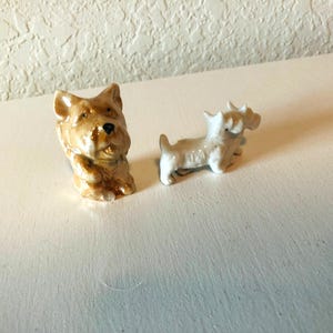 Vintiage Two Schnauzers Dogs figurines Made Japan