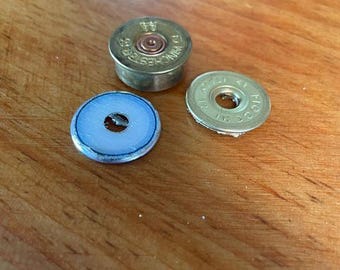 Upcycled Brass Shot Shell Caps: Rustic DIY Craft Supplies, 10 Pieces