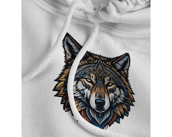 Tribal Wolfskopf Hoodie, Unisex Wolf Hoodie, Viking Wolf, Bunt Hoodie, Wolf Geschenk (T-shirt oder Sweatshirt sind auf Anfrage erhältlich)