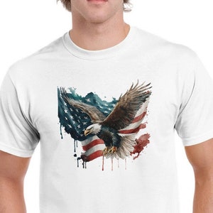 American Eagle T-Shirt, Independence Day Tee, 4th July Shirt, Patriotic Design, American Flag T-shirt, Unisex T-shirt