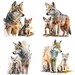 Watercolor Wolf Baby and Wolf Mom Sublimation PNG, Wolf Family Digital ...