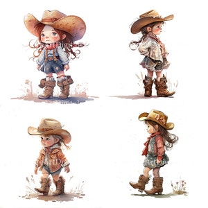 Watercolor Cowgirl Sublimation PNG, Cute Cowgirl Digital Clipart, Cowgirl Printable Wall art, Digital Download