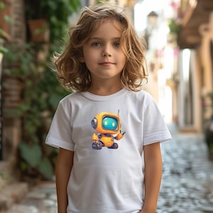 Cute Robot Tee, Boys Girls Robot T-shirt, T-shirt for Babies, Fun Robot Clothes (Bodysuit, T-shirt or Hoodie for Kids available on request)