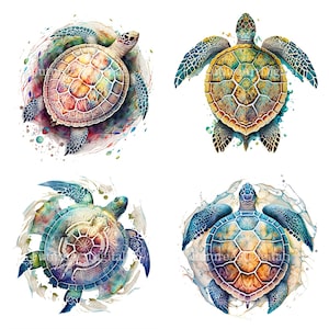 Aquarell Mandala Schildkröte Sublimation PNG, Schildkröte digitale Clipart, Schildkröte druckbare Wandkunst, digitaler Download