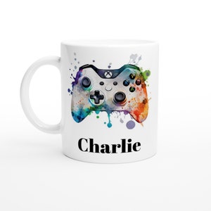 Personalized Video Gamer Mug, 11oz Gamer Mug, Gaming Controller Mug, Gaming Birthday Gift (T-shirt and Hoodie available on request)