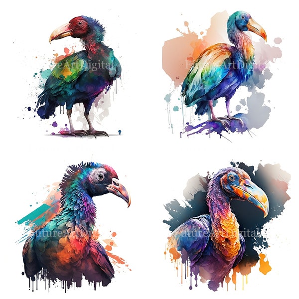 Watercolor Dodo Bird Sublimation PNG, Dodo Digital Download Wall art, Dodo Bird Printable Wall decor