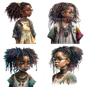 Watercolor Black Girl with Dread Loc Sublimation PNG, Dread Loc Girl Digital Clipart, Afro American Dread Loc Girl Printable Wall art