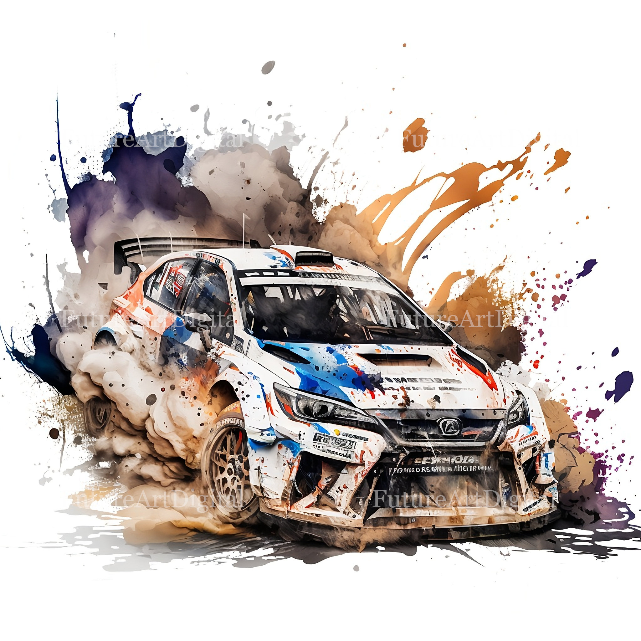 Watercolor Rally Car Sublimation PNG Rally Car Digital - Etsy UK