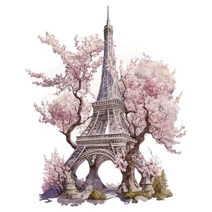 Watercolor Eiffel Tower PNG, Eiffel Tower Sublimation Wall art, Eiffel Tower Digital Clipart, Digital Download