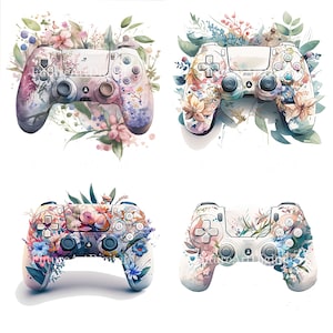 Watercolor Ps Controller Sublimation PNG, Gaming Controller Printable Wall art, Controller Digital Clipart