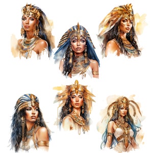 Watercolor Neith Digital Clipart, Egyptian Goddess Sublimation PNG, Goddess of Creation Printable Wall art, Neith Digital Download