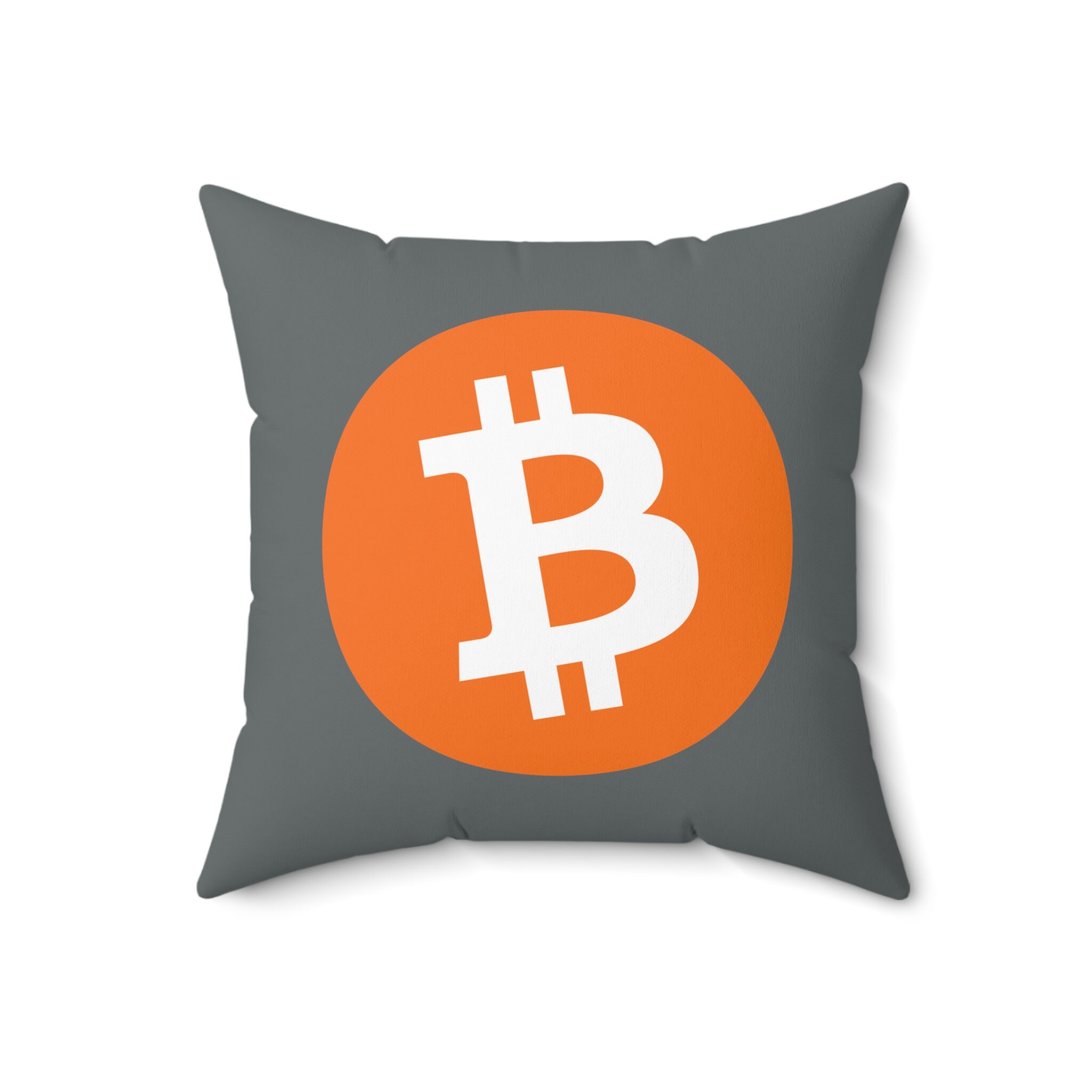 Bitcoin Faux Suede Square Pillow - Grey | Bitcoin Pillow | Gifts for Crypto  Holders | Gifts for Bitcoiners - Etsy