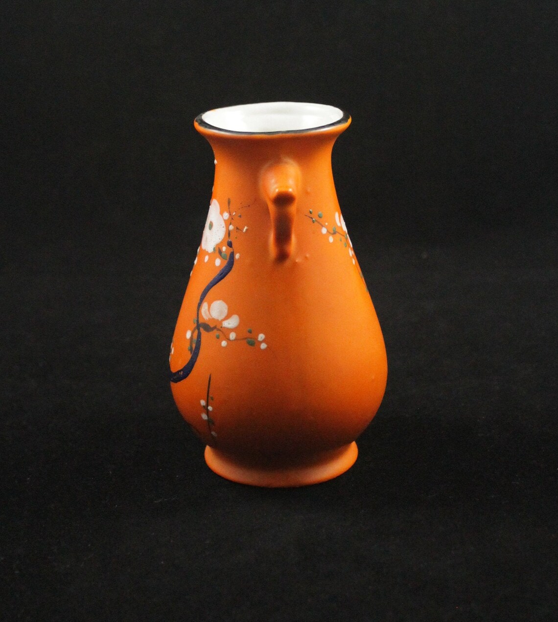 Small Orange Japanese Vase Hand Painted decorative Vase Etsy