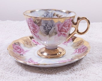 Royal Sealy Japan Three Footed Iridescent Lustre Waretea Cup