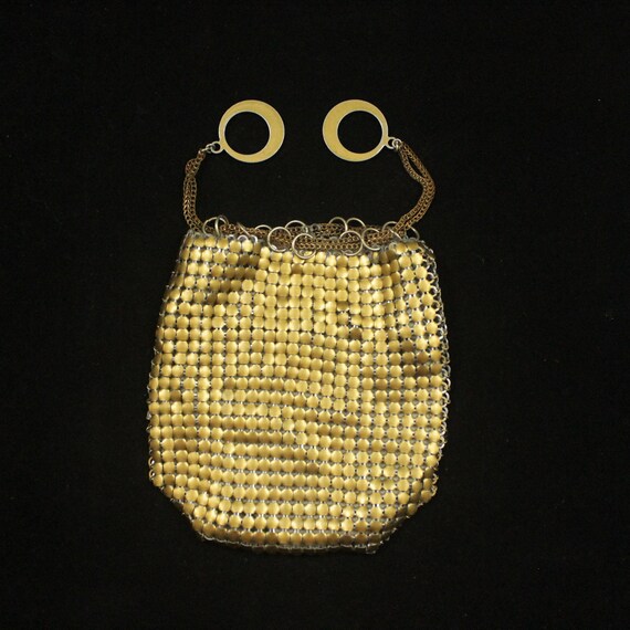 Vintage Metal Mesh Drawstring Evening Purse - Chat