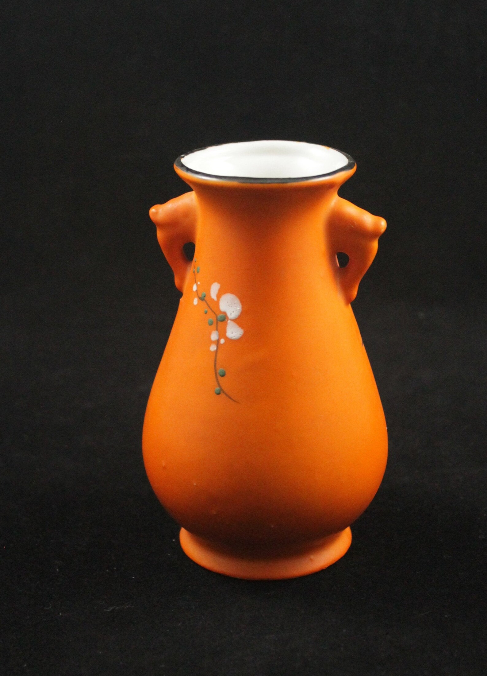 Small Orange Japanese Vase Hand Painted decorative Vase Etsy