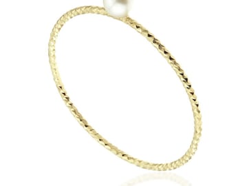 Pearl Stacking Ring in Gold