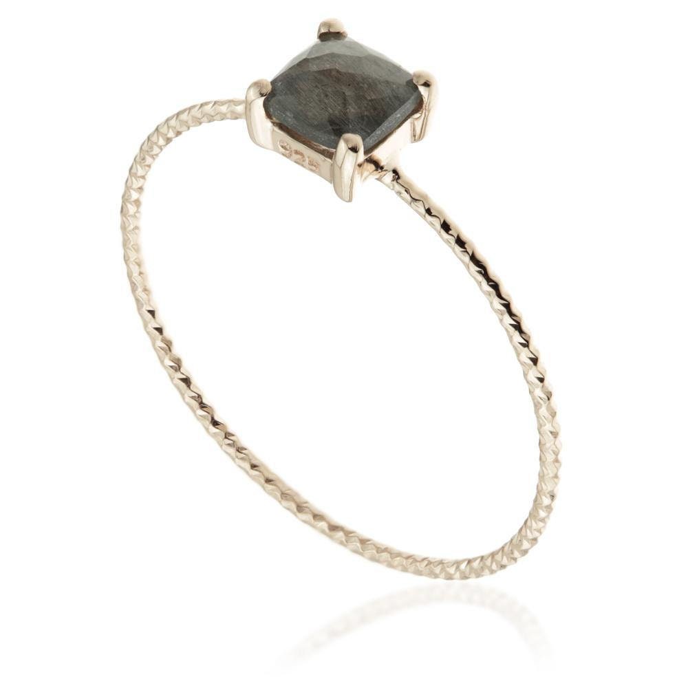 Ceto Rose Gold Black Labradorite Stacking Ring - Etsy