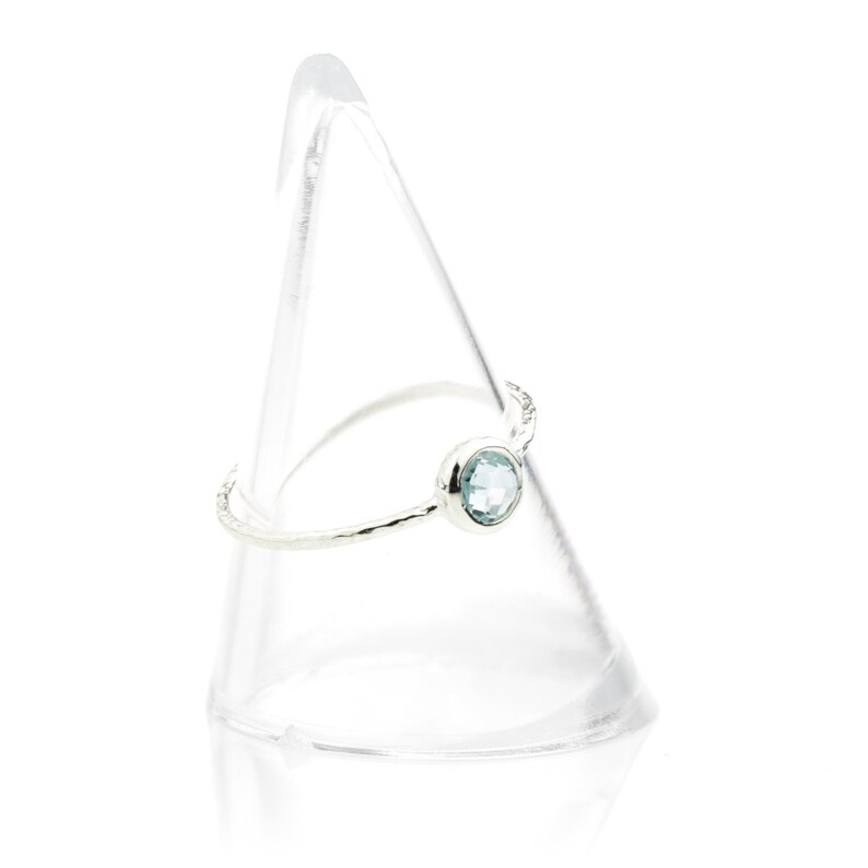 Hera Silver Blue Topaz Stacking Ring