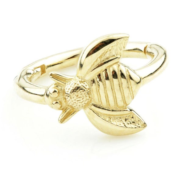 Solid Gold Bumblebee Hinge Hoop Rook Ring Cartilage Earring