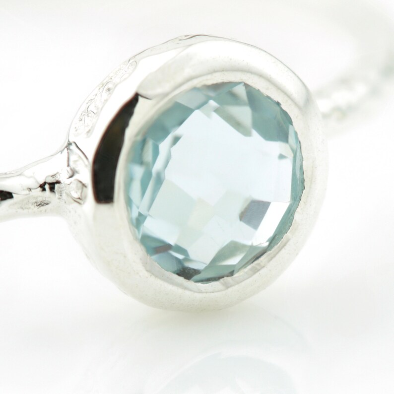 Hera Silver Blue Topaz Stacking Ring