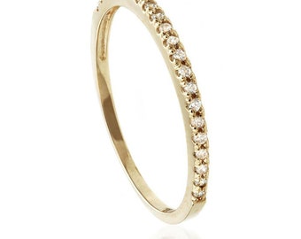 9ct Rose Gold Crystal Eternity Stacking Ring