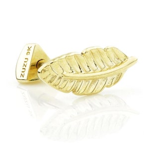 9ct Gold Plain Feather Cartilage Bar