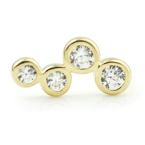 9ct Gold ZigZag Gem Cartilage Bar
