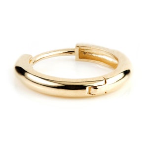 9ct Gold Plain Rounded Cartilage 13mm Huggie Earring