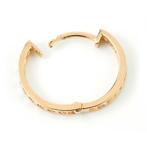 9ct Gold Crystal Channel 18mm Hoop Earring image 2