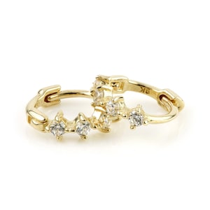 9ct Gold Tiny CZ Cartilage Huggie Earring