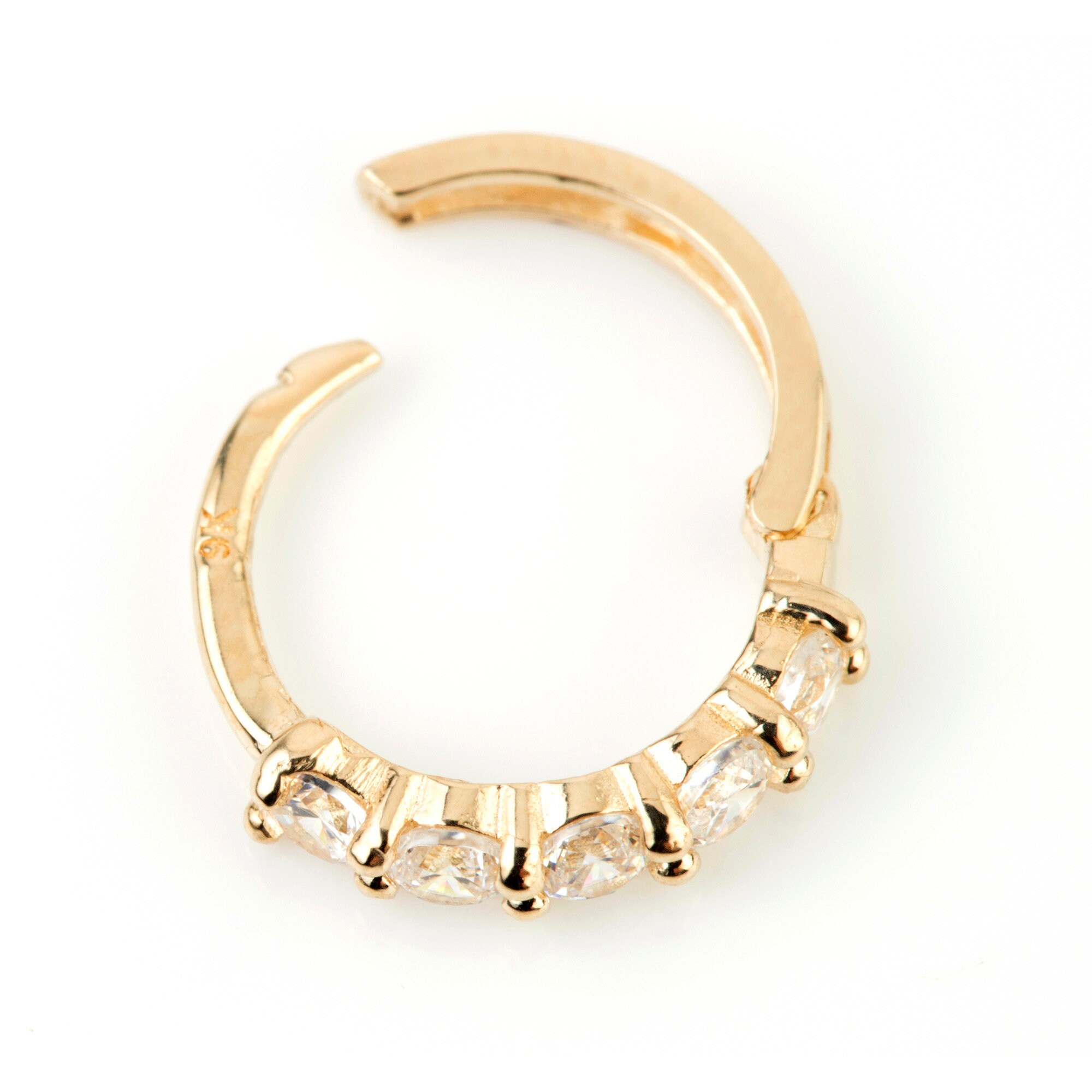 9ct Gold Gem Cartilage Hoop 11mm Huggie Earring | Etsy