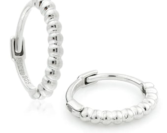 Sterling Silver Bubble Hoop Earrings