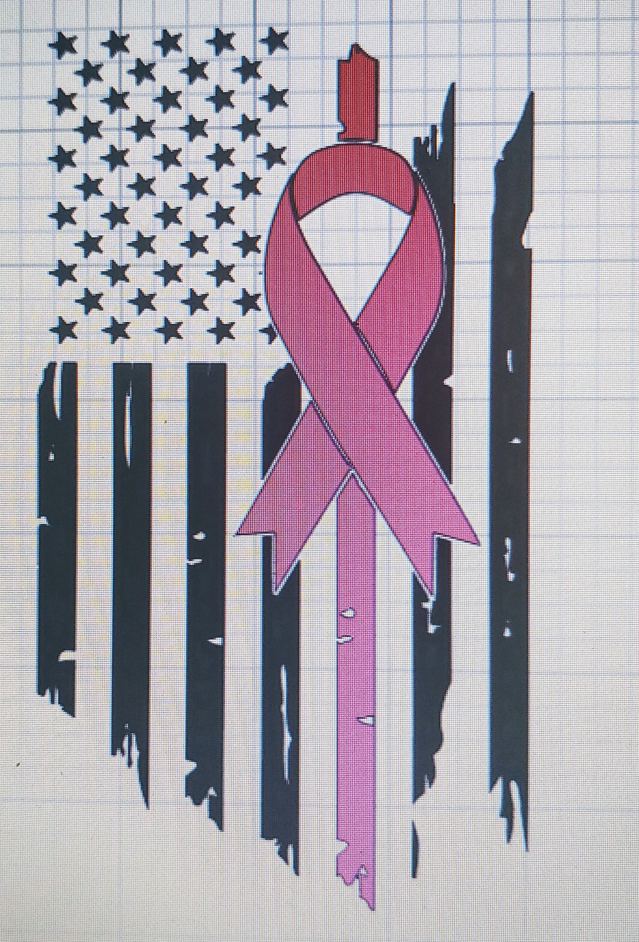 CancerPink Ribbon USA Flag svg Breast Cancer svg Breast | Etsy