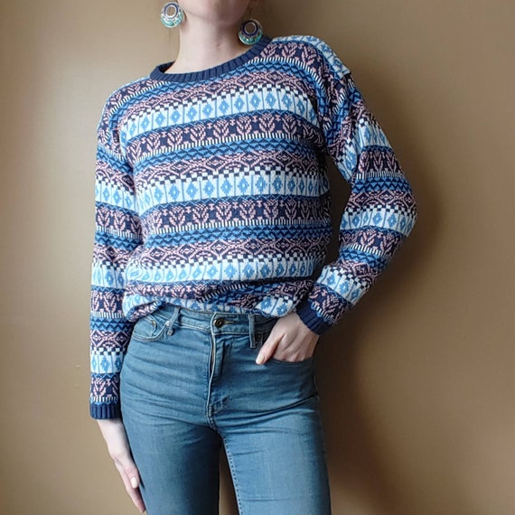 Vintage 90s teal ramie sweater by Croquet