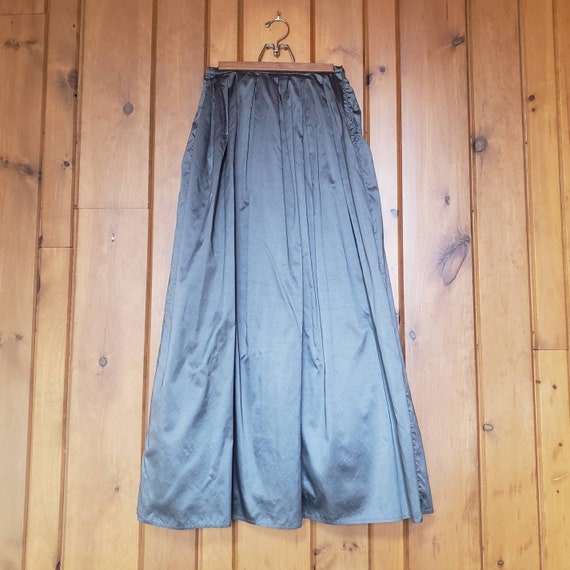 Vintage Silk Taffeta Maxi Skirt // Grey Edwardian