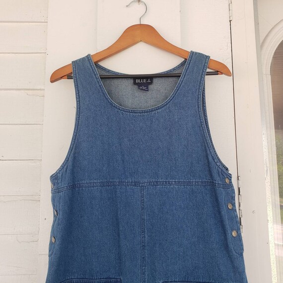 Vintage 80s Denim Jumper  Sleeveless Pullover Jean Dress  Blue J Brand  Womens Small