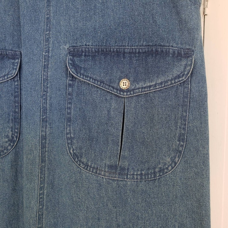 Vintage 80s Denim Jumper  Sleeveless Pullover Jean Dress  Blue J Brand  Womens Small