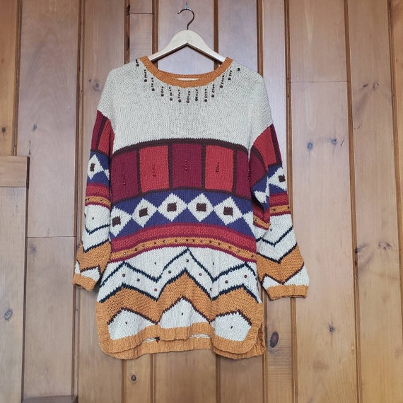 Vintage 90s Embellished Pullover Sweater // Beaded