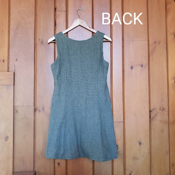 Vintage 70s Handmade Sage Green Shift Dress // Mi… - image 7