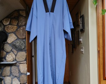 Vintage Blue Hand Painted Juban Kimono Robe