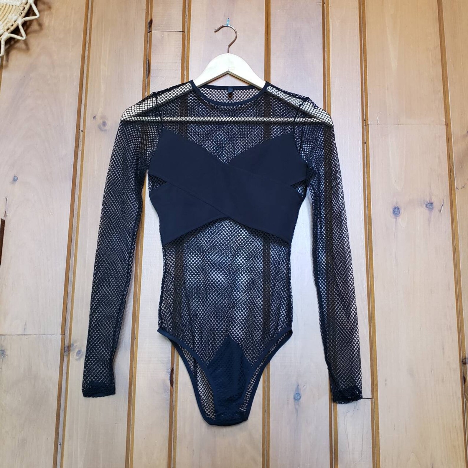 Black Mesh Long Sleeve Bodysuit // Retro Rave Style Etsy
