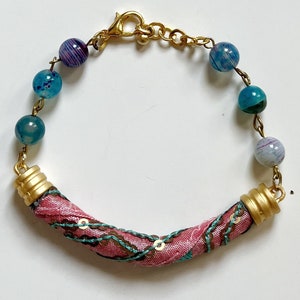 fabric jewelry, ethnic fabric bracelet, ethnic jewelry, agate bracelet, bracelet boho,thin rope bracelet, designer bracelet, agate jewelry