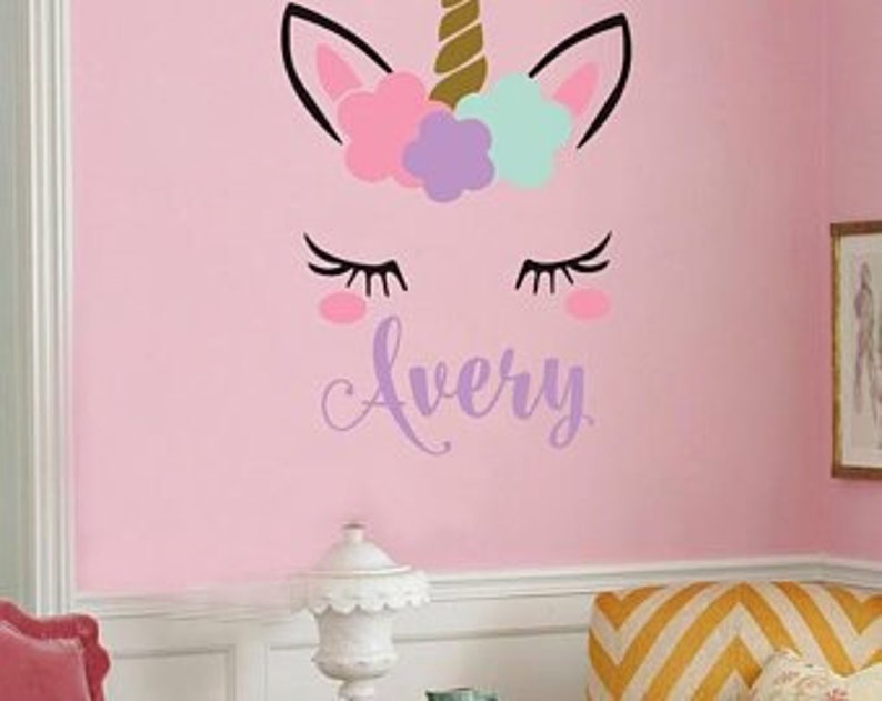 playroom inspired wall decal Wall sticker Unicorn Name nursery
