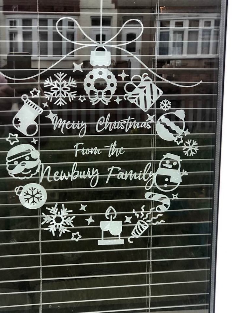 Personalised Christmas Window Sticker Etsy