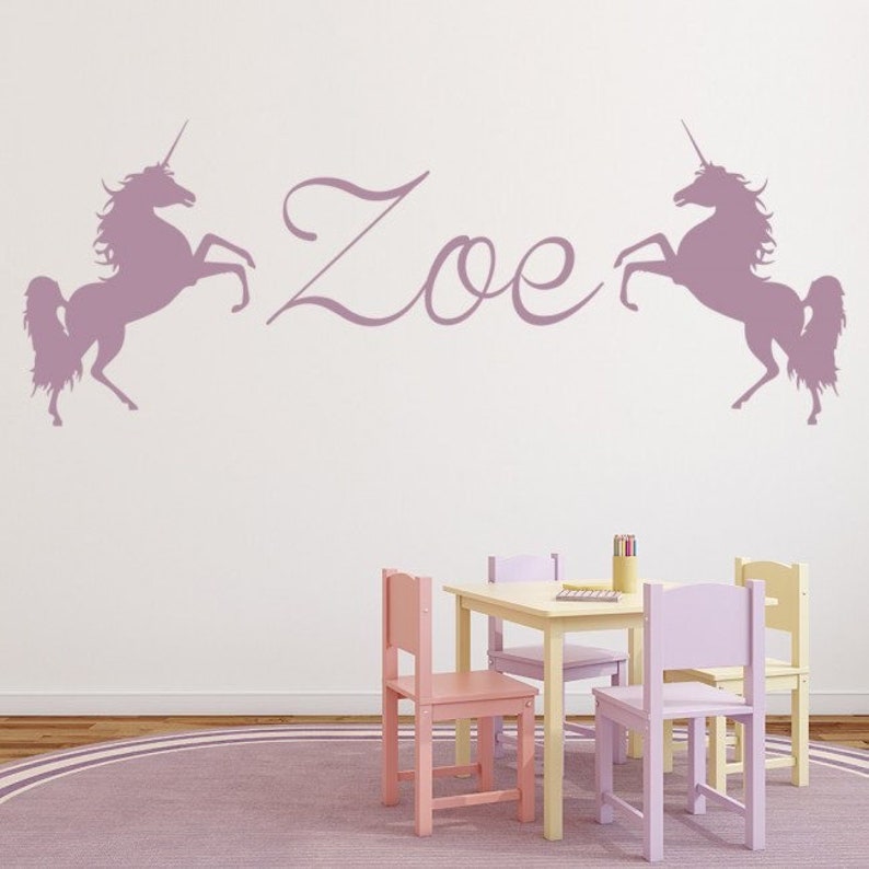 playroom inspired wall decal Wall sticker Unicorn Name nursery