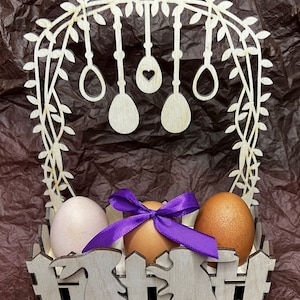 Ostern Korb-Eierhalter Laser Cut-Datei, Laser Cut-Datei, Osterkorb Eihalter, SVG, DXF, 3mm Laser Cut-Datei, Glühschmiede