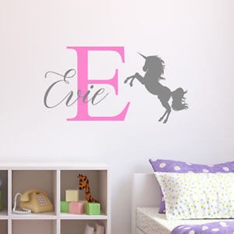 playroom inspired wall decal Wall sticker Unicorn Name nursery